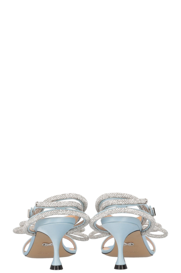 MACH&MACH Double Bow Heels Silk Blue