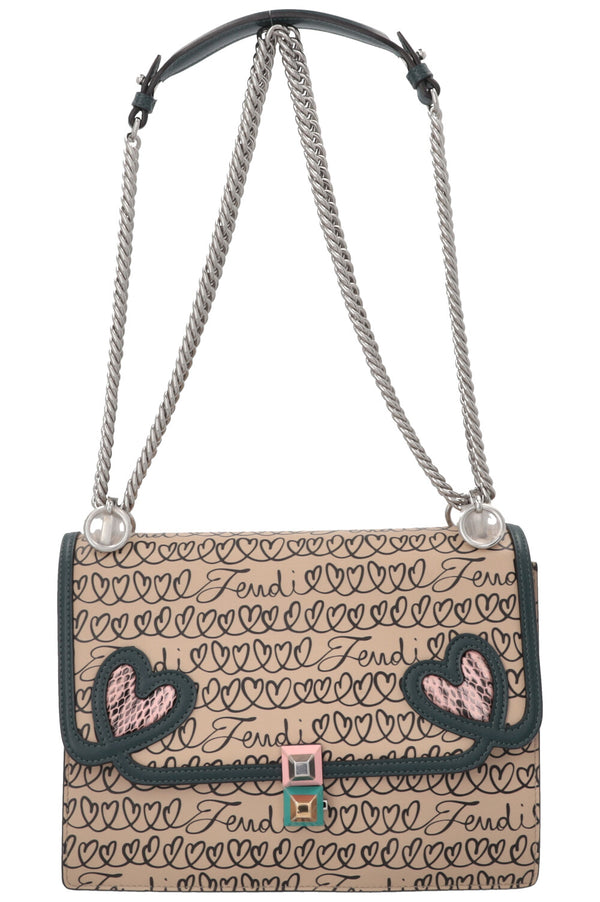 FENDI Kan I Crossbody Bag Beige Green