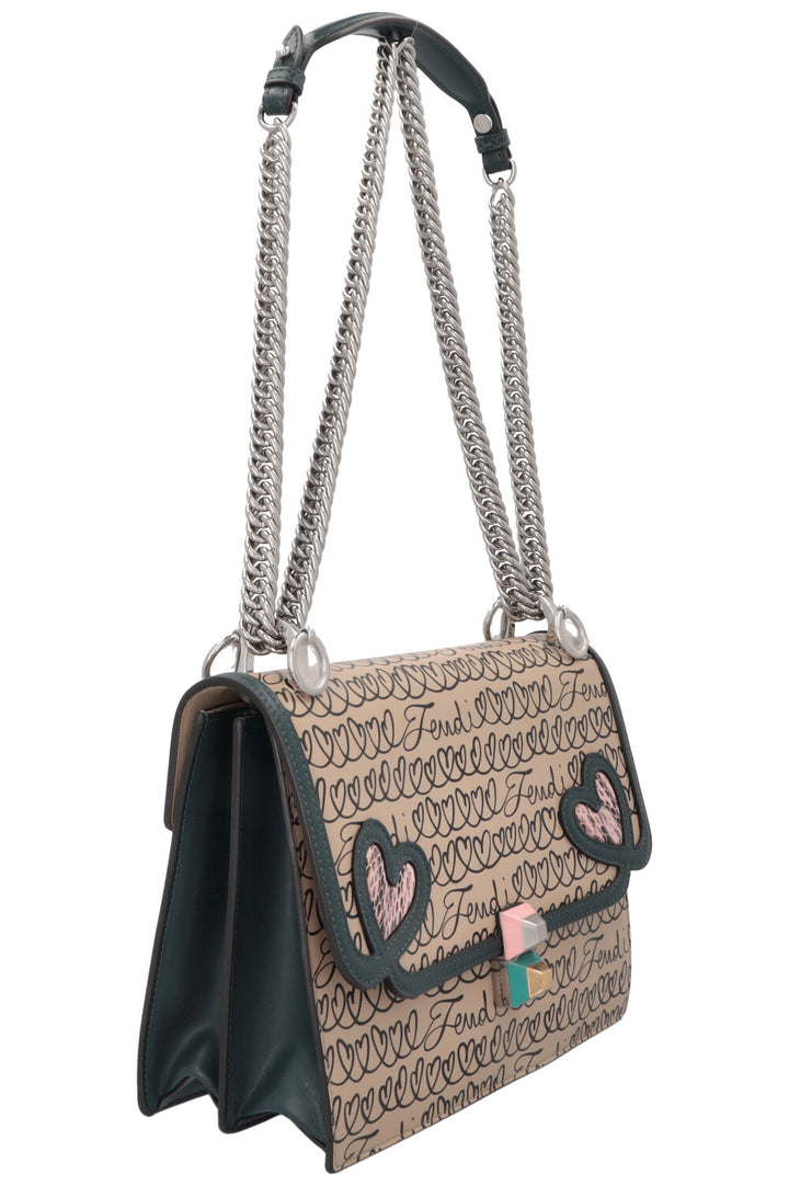FENDI Kan I Crossbody Bag Beige Green