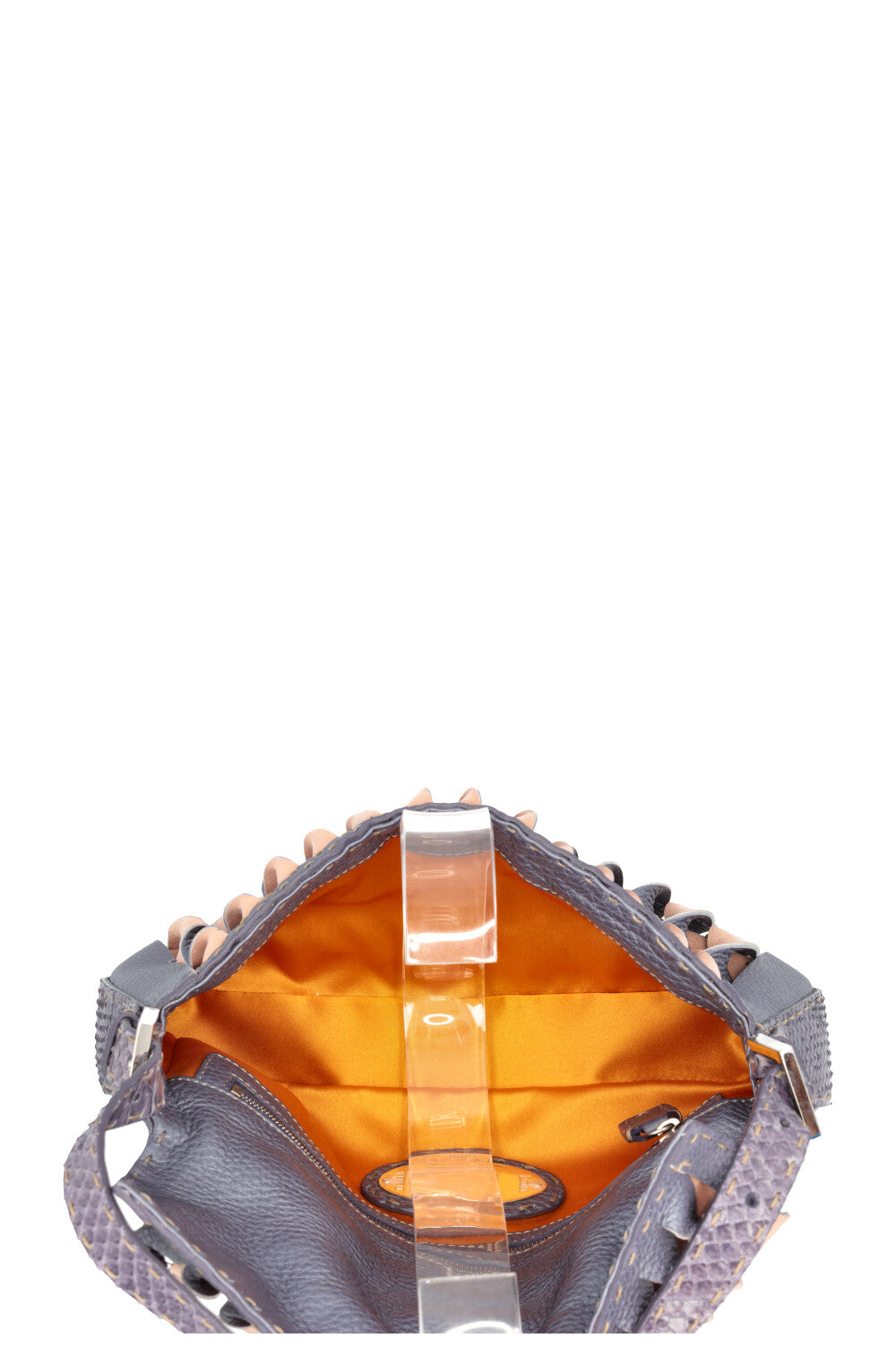 FENDI Selleria Sac Baguette Python Violet Rose