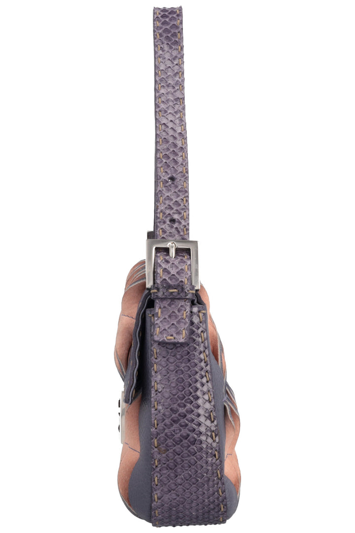 FENDI Selleria Sac Baguette Python Violet Rose