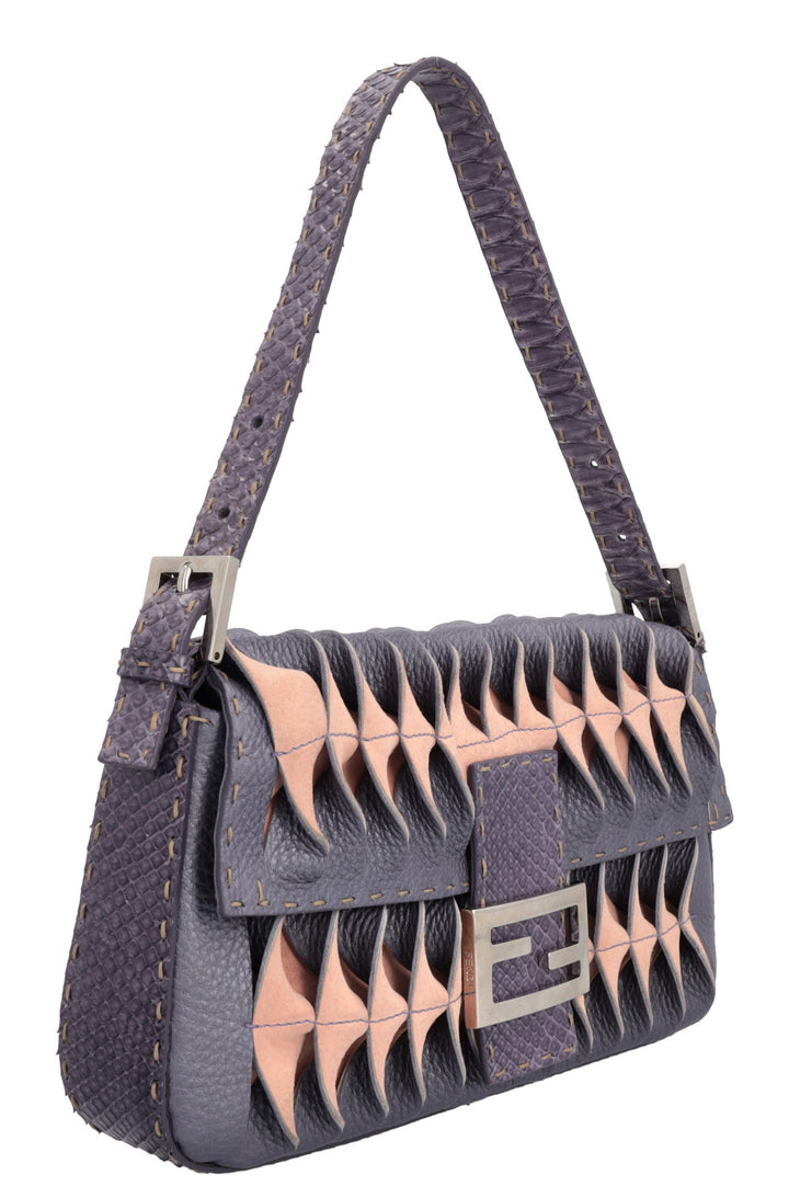 FENDI Selleria Sac Baguette Python Violet Rose