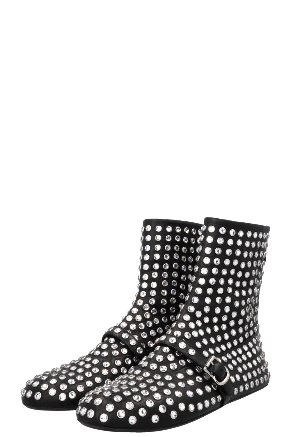 ALAIA Vienne High Ballet Strass Flats Black