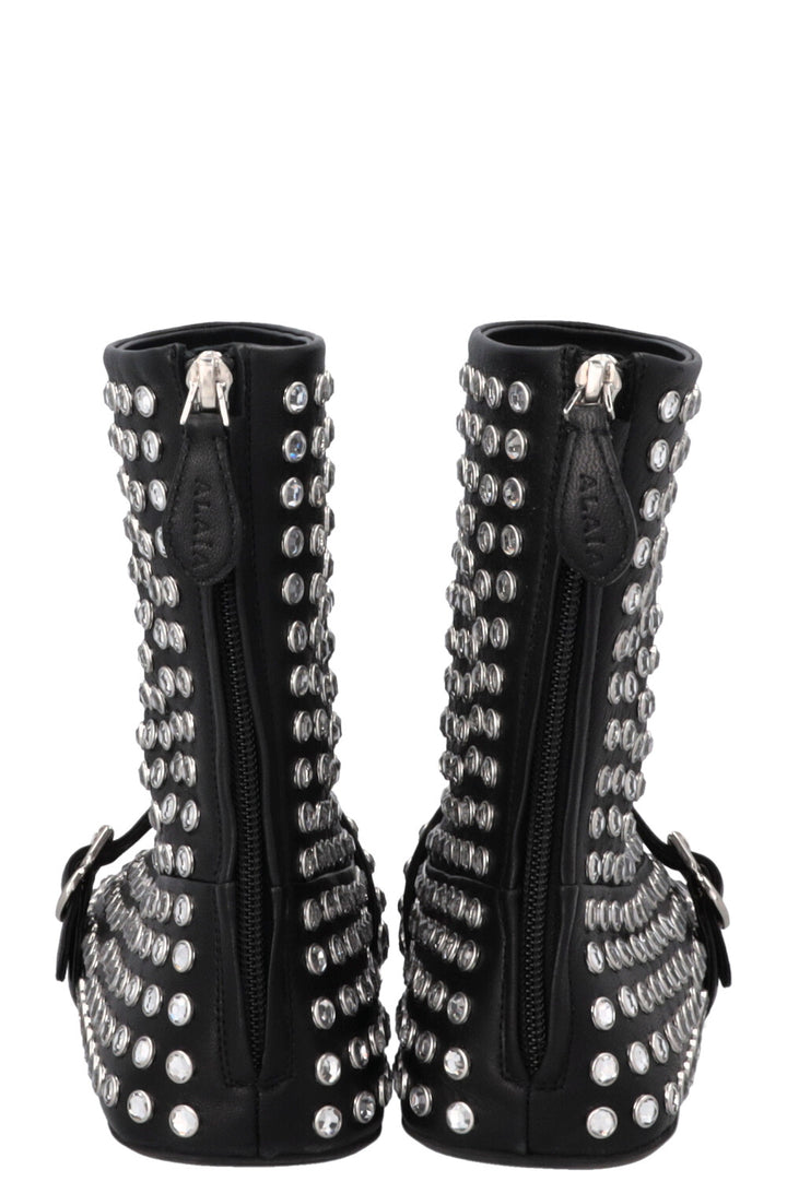 ALAIA Vienne High Ballet Strass Flats Black