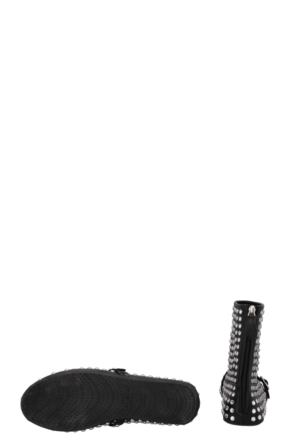 ALAIA Vienne High Ballet Strass Flats Black