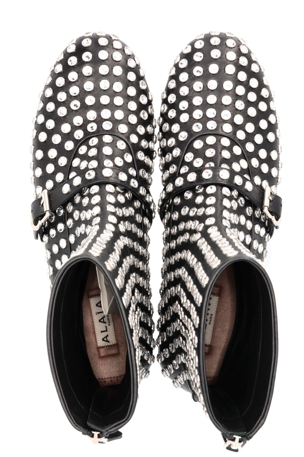 ALAIA Vienne High Ballet Strass Flats Black
