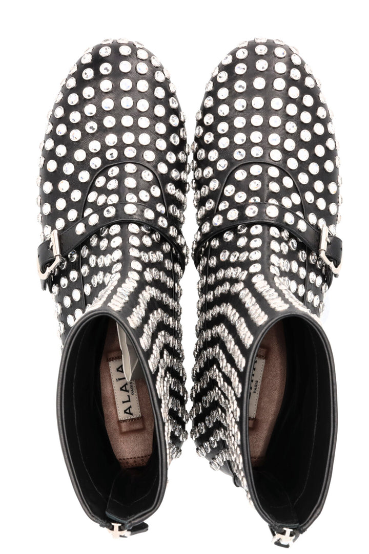 ALAIA Vienne High Ballet Strass Flats Black