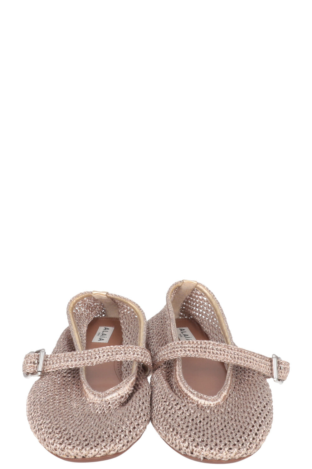 ALAÏA Mesh Flats Gold