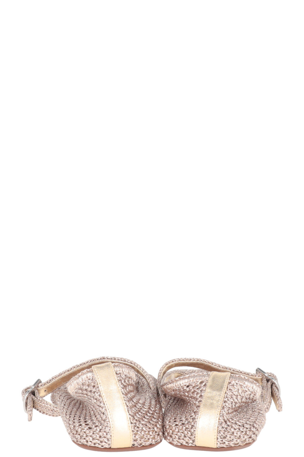 ALAÏA Mesh Flats Gold