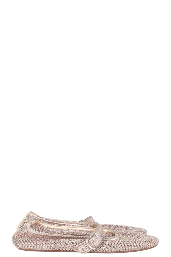 ALAÏA Mesh Flats Gold