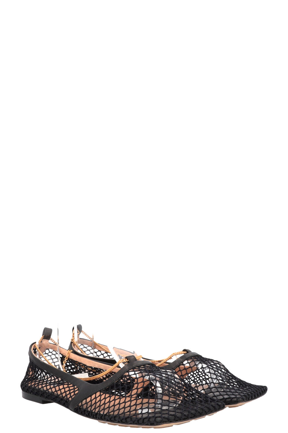 BOTTEGA VENETA Stretch Chain Flats Black