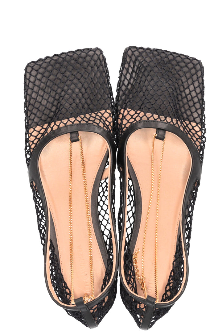 BOTTEGA VENETA Stretch Chain Flats Black