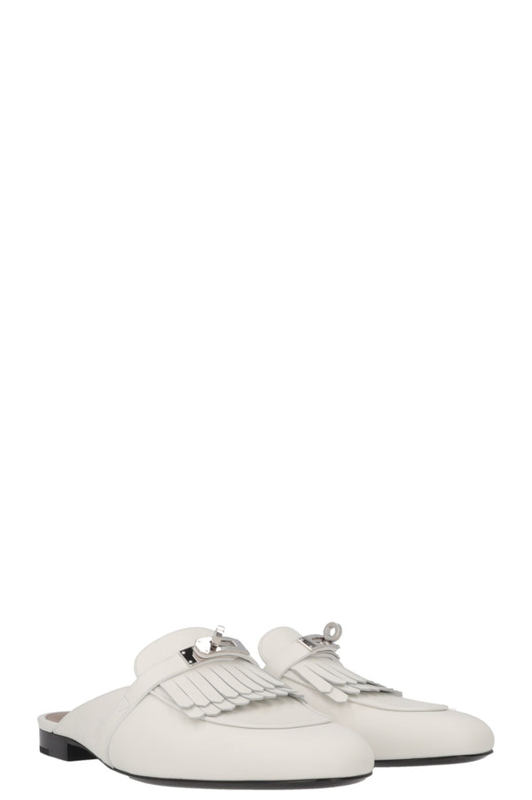 HERMÈS Oz Mule Fringed Mule White