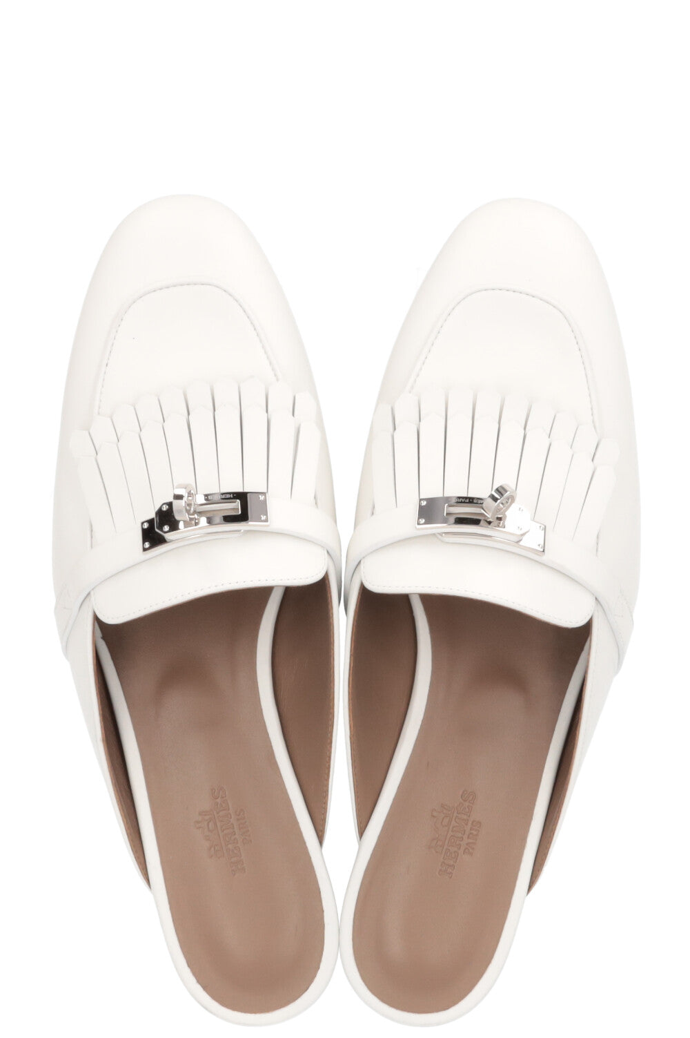 HERMÈS Oz Mule Fringed Mule White