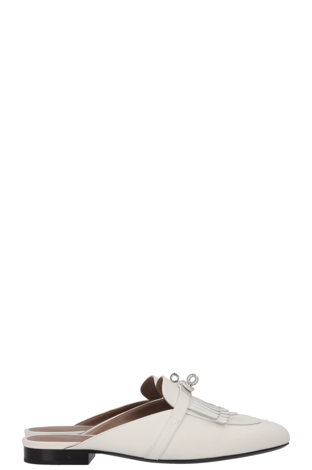 HERMÈS Oz Mule Fringed Mule White