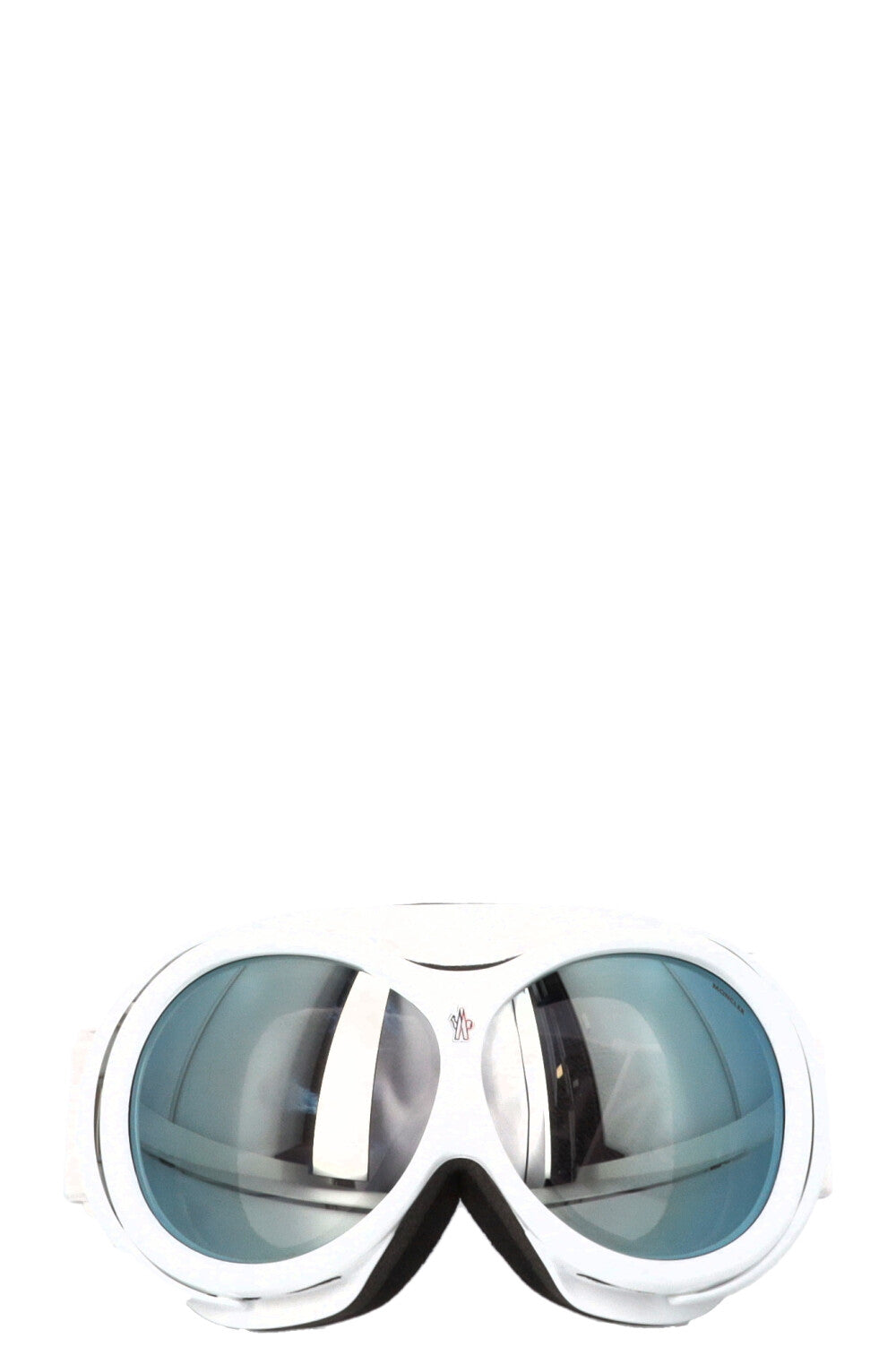 Masque de ski MONCLER blanc avec logo et sangle