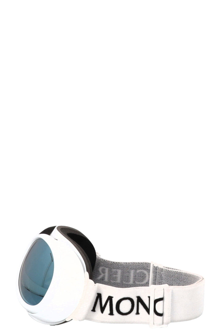 Masque de ski MONCLER blanc avec logo et sangle