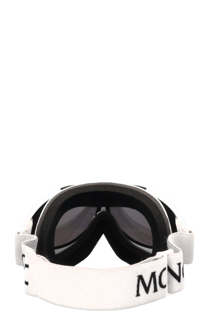 Masque de ski MONCLER blanc avec logo et sangle