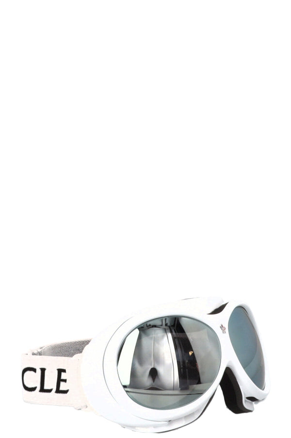 Masque de ski MONCLER blanc avec logo et sangle