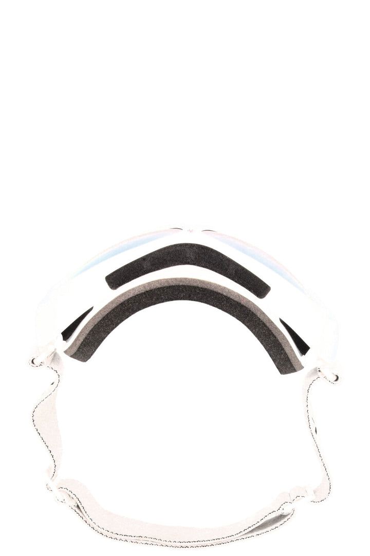 Masque de ski MONCLER blanc avec logo et sangle