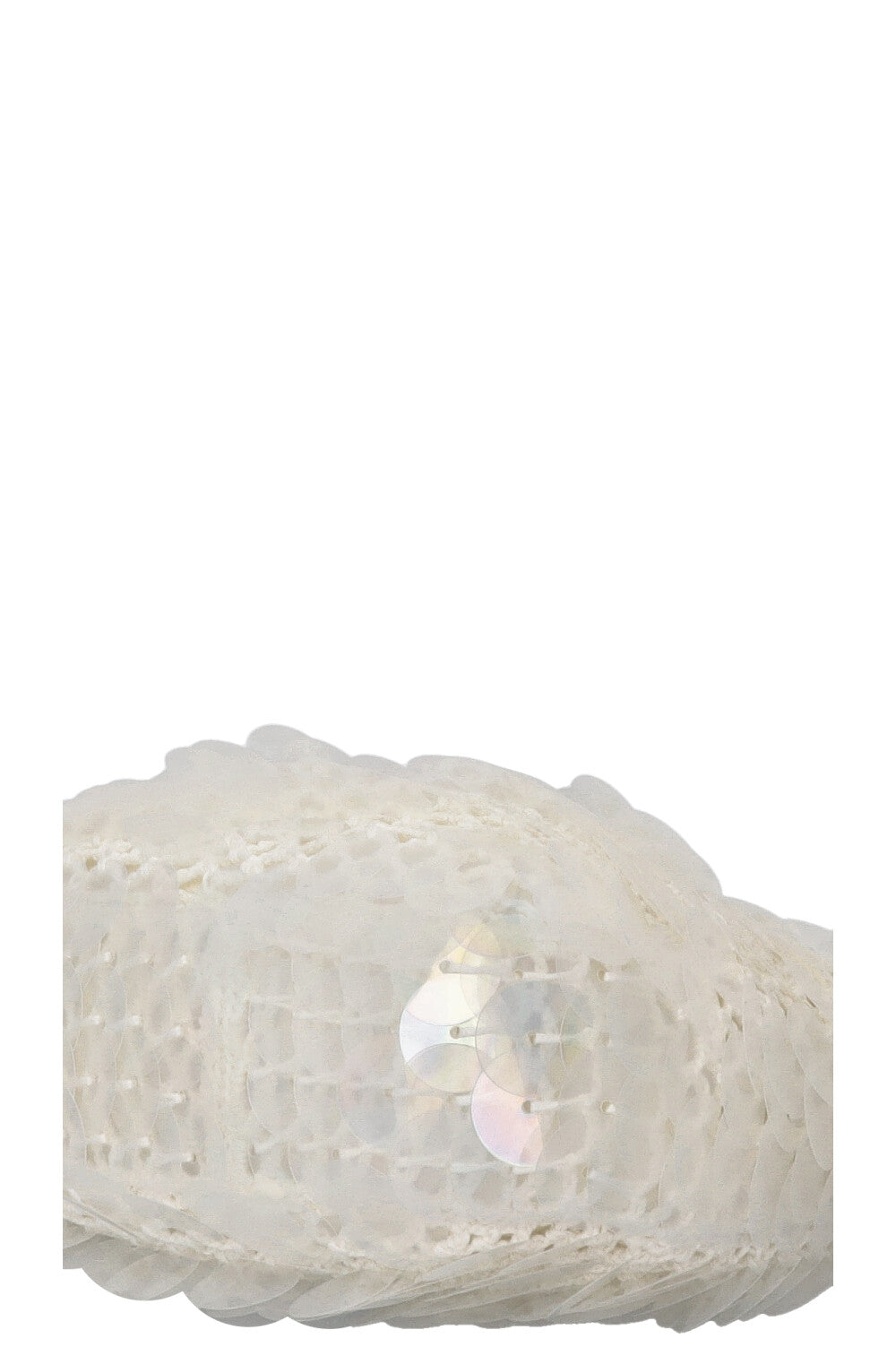 MIU MIU Sequin Mini Wander Crochet Hand Bag White