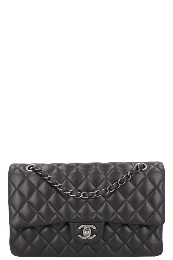 CHANEL Double Flap Bag Medium Rhodium Black