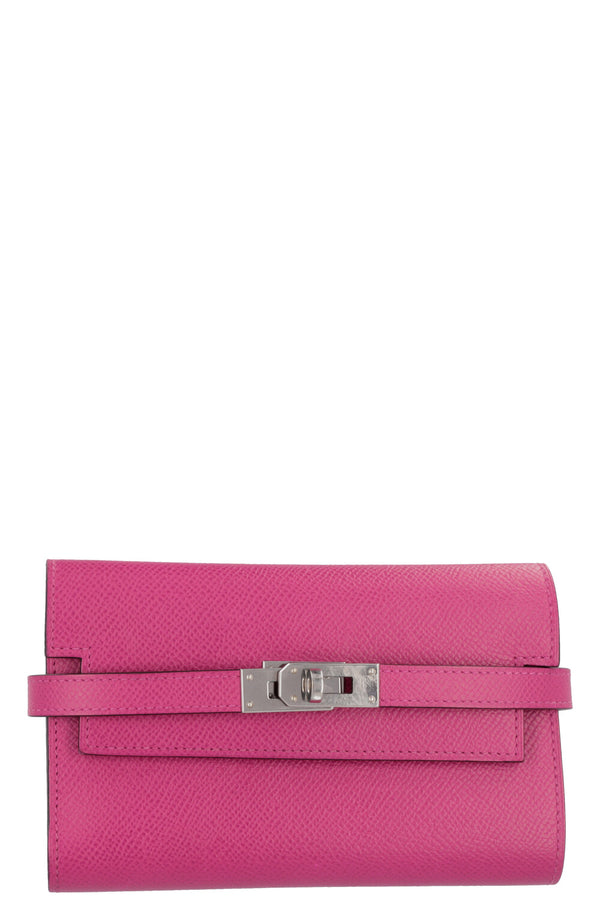 HERMÈS Classic Kelly Wallet Epsom Rose Pourpre