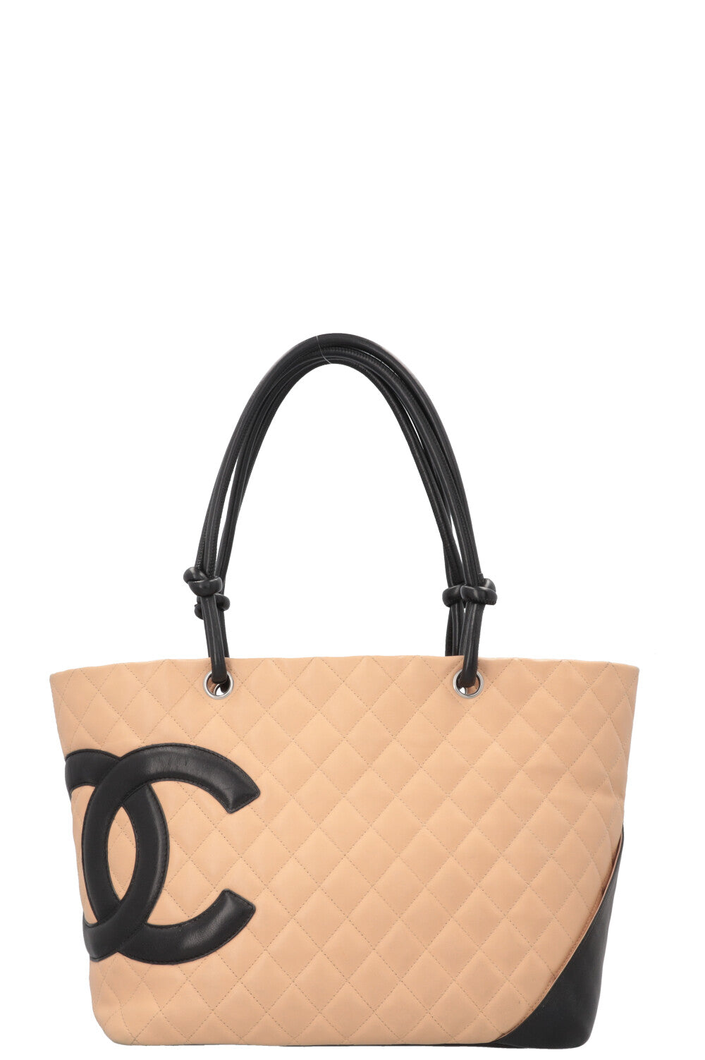 CHANEL Cambon Tote Bag Beige Black