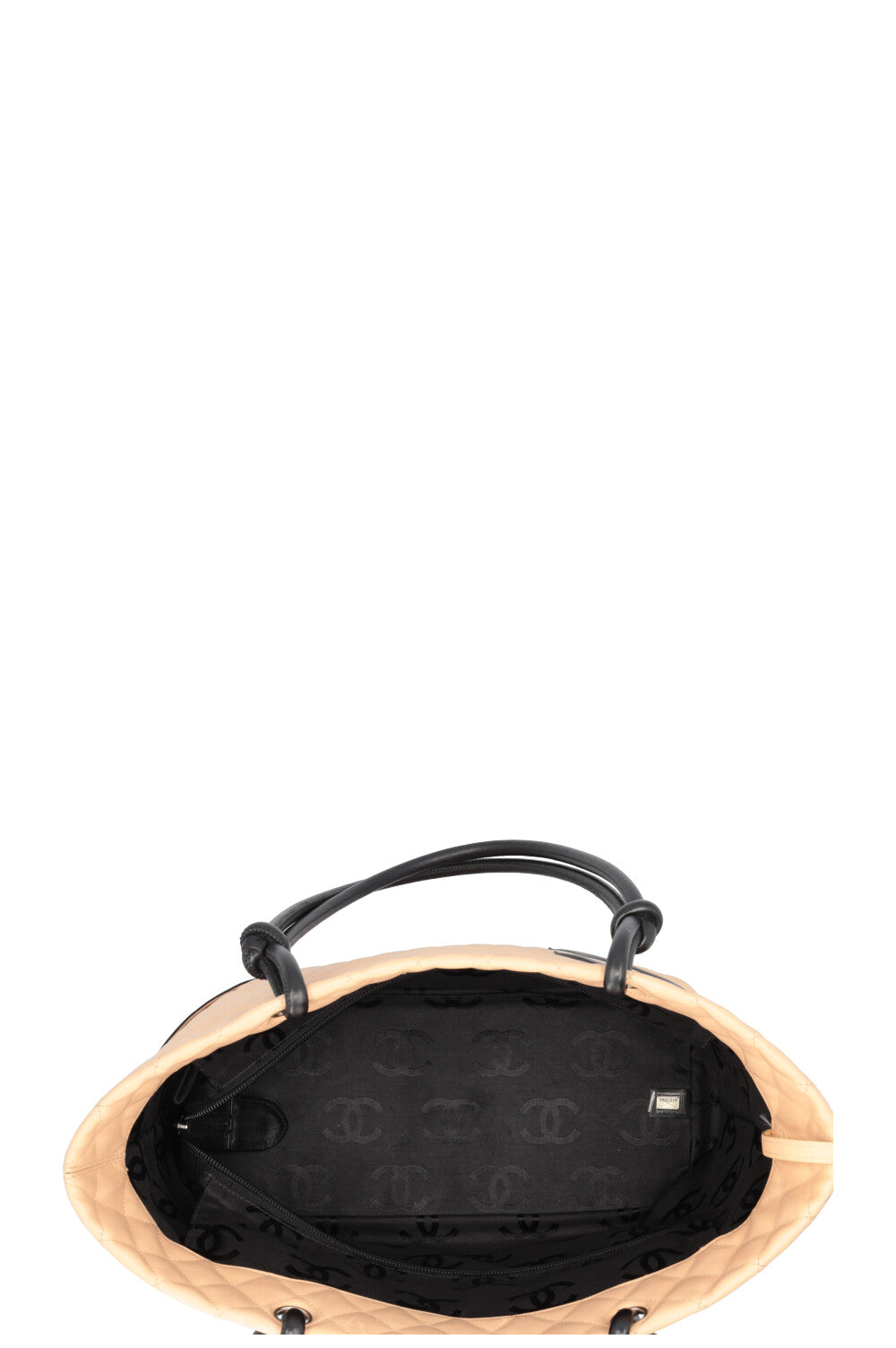 CHANEL Cambon Tote Bag Beige Black