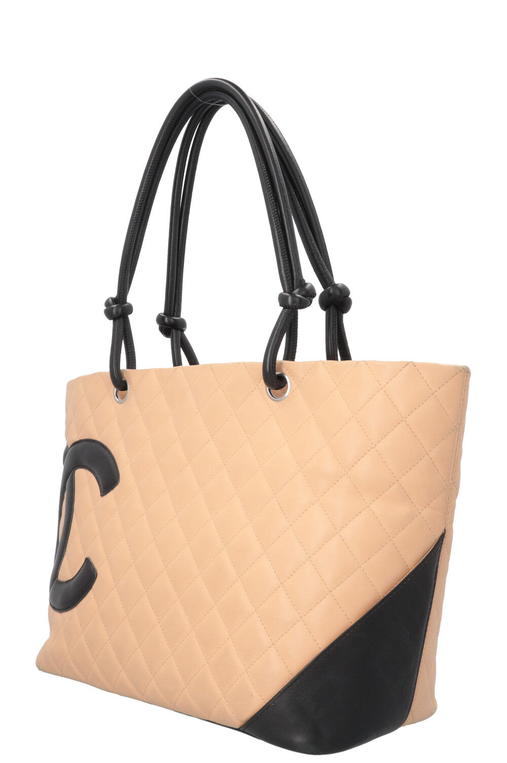CHANEL Cambon Tote Bag Beige Black