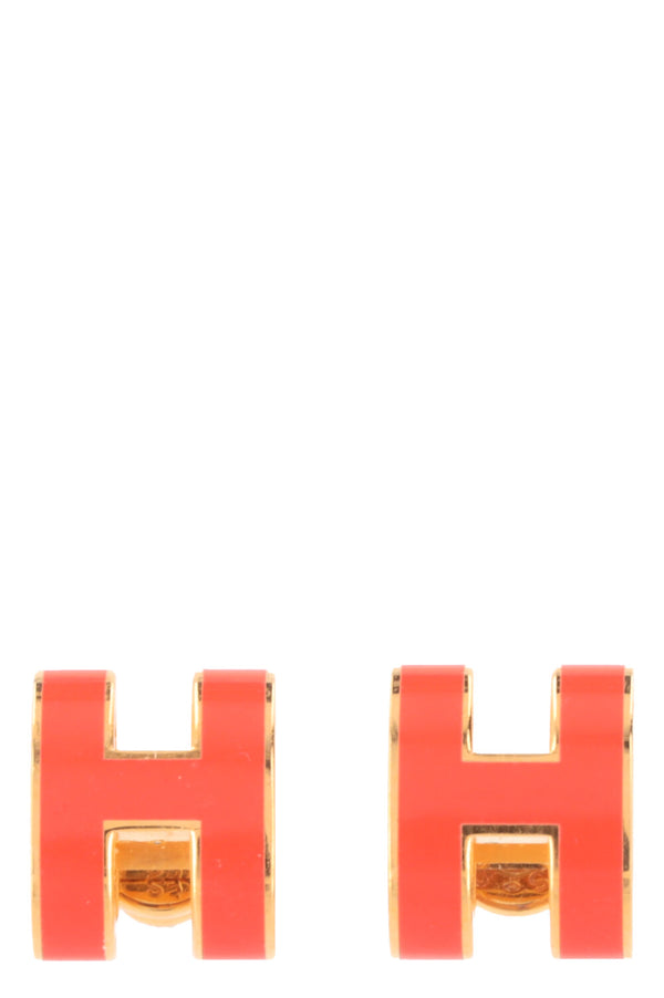 HERMÈS Mini Pop H Earrings Orange