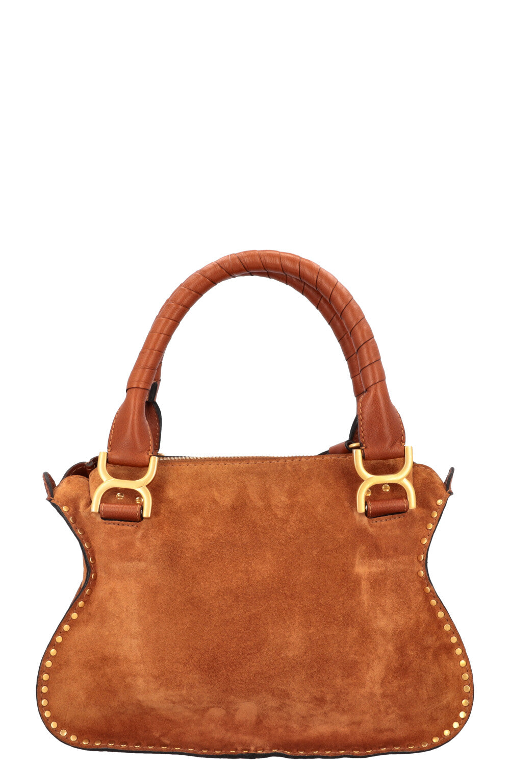 CHLOÉ Small Double Carry Marcie Bag Suede Cognac