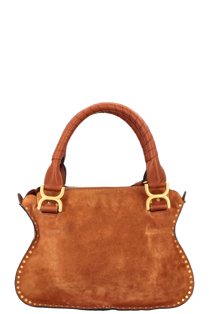 CHLOÉ Small Double Carry Marcie Bag Suede Cognac