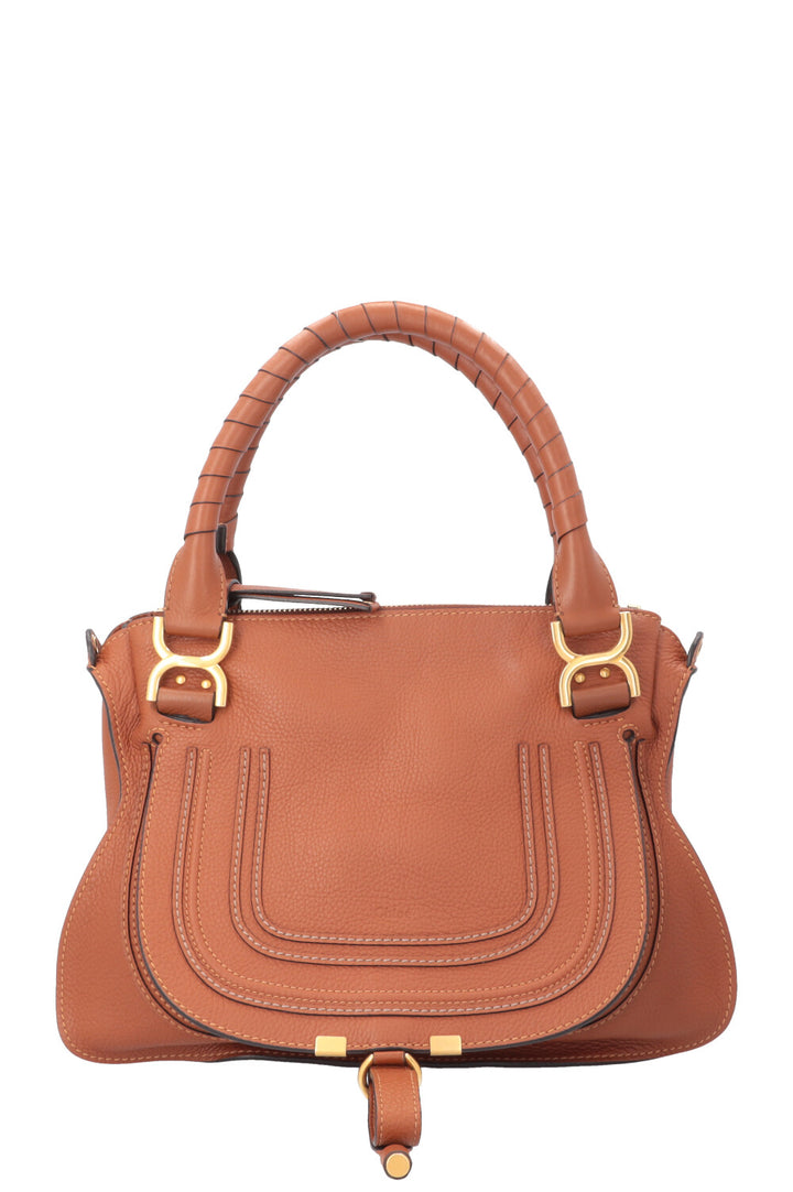 CHLOÉ Medium Double Carry Marcie Bag Cognac