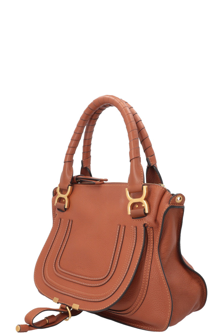 CHLOÉ Medium Double Carry Marcie Bag Cognac