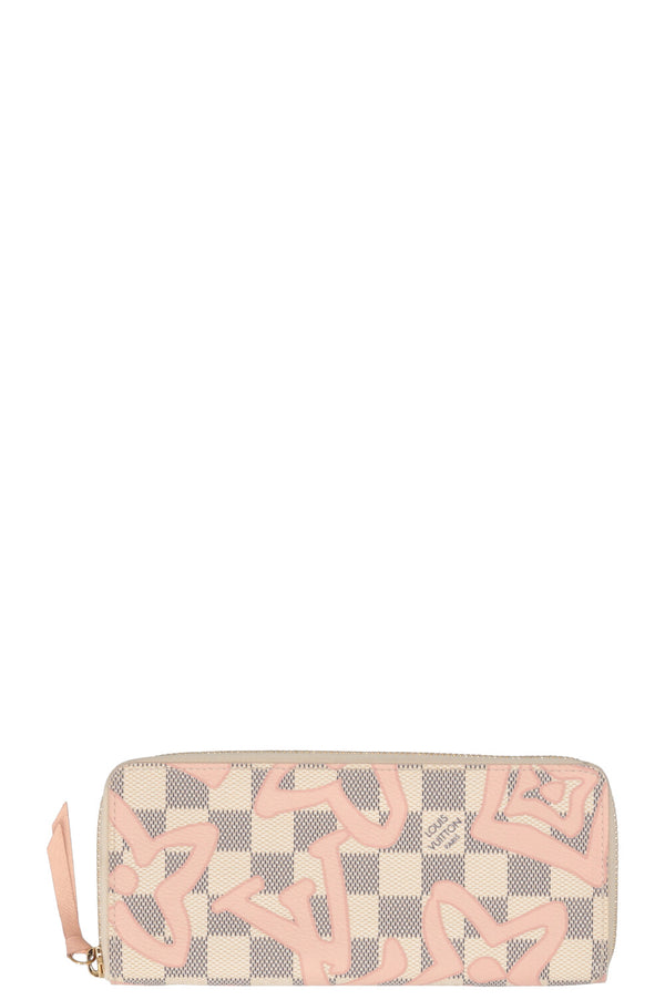 LOUIS VUITTON Portefeuille Clémence Damier Azur Rose Ballerine