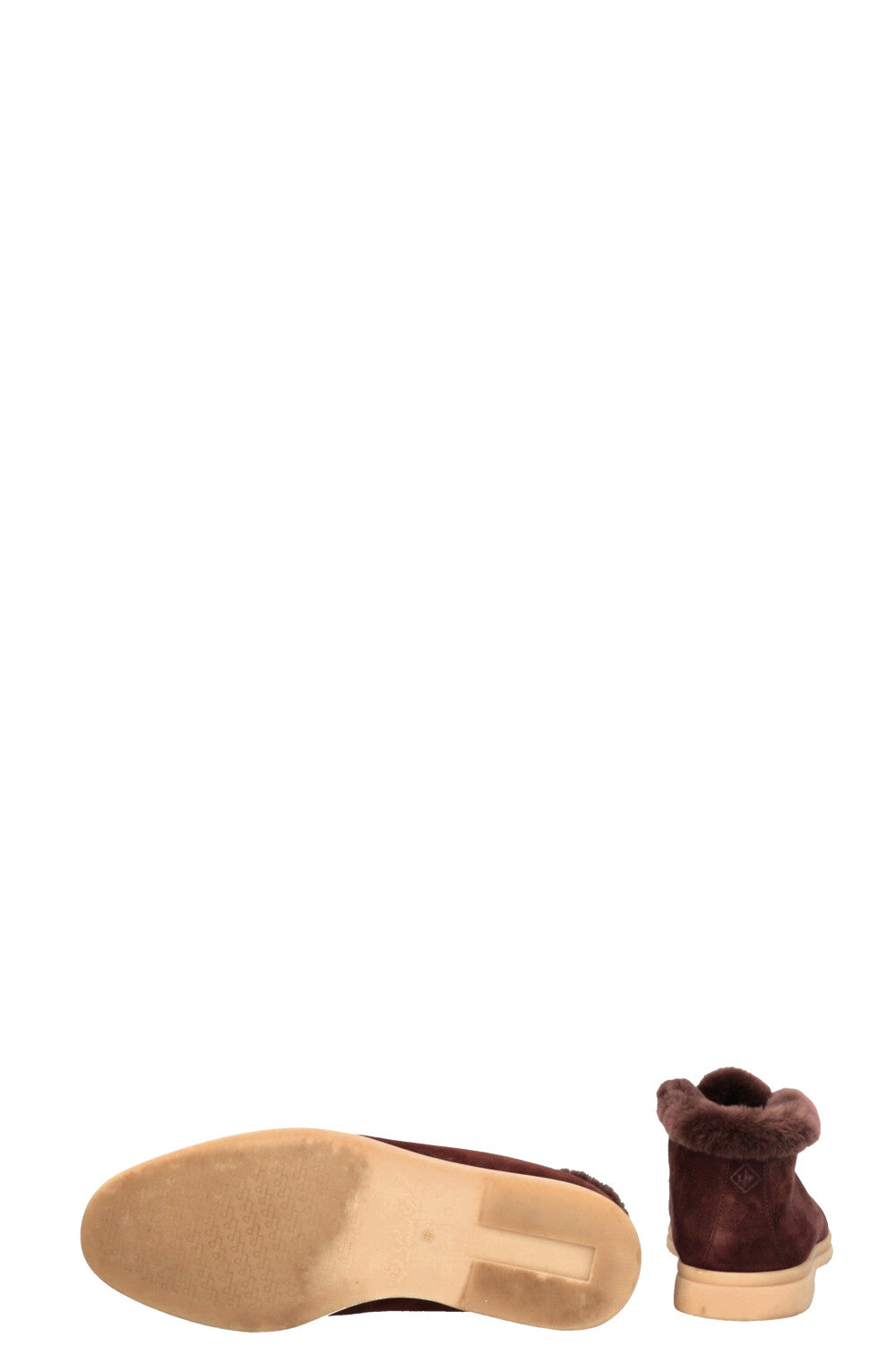LORO PIANA Open Walk Fur Ankle Boots Brown Suede