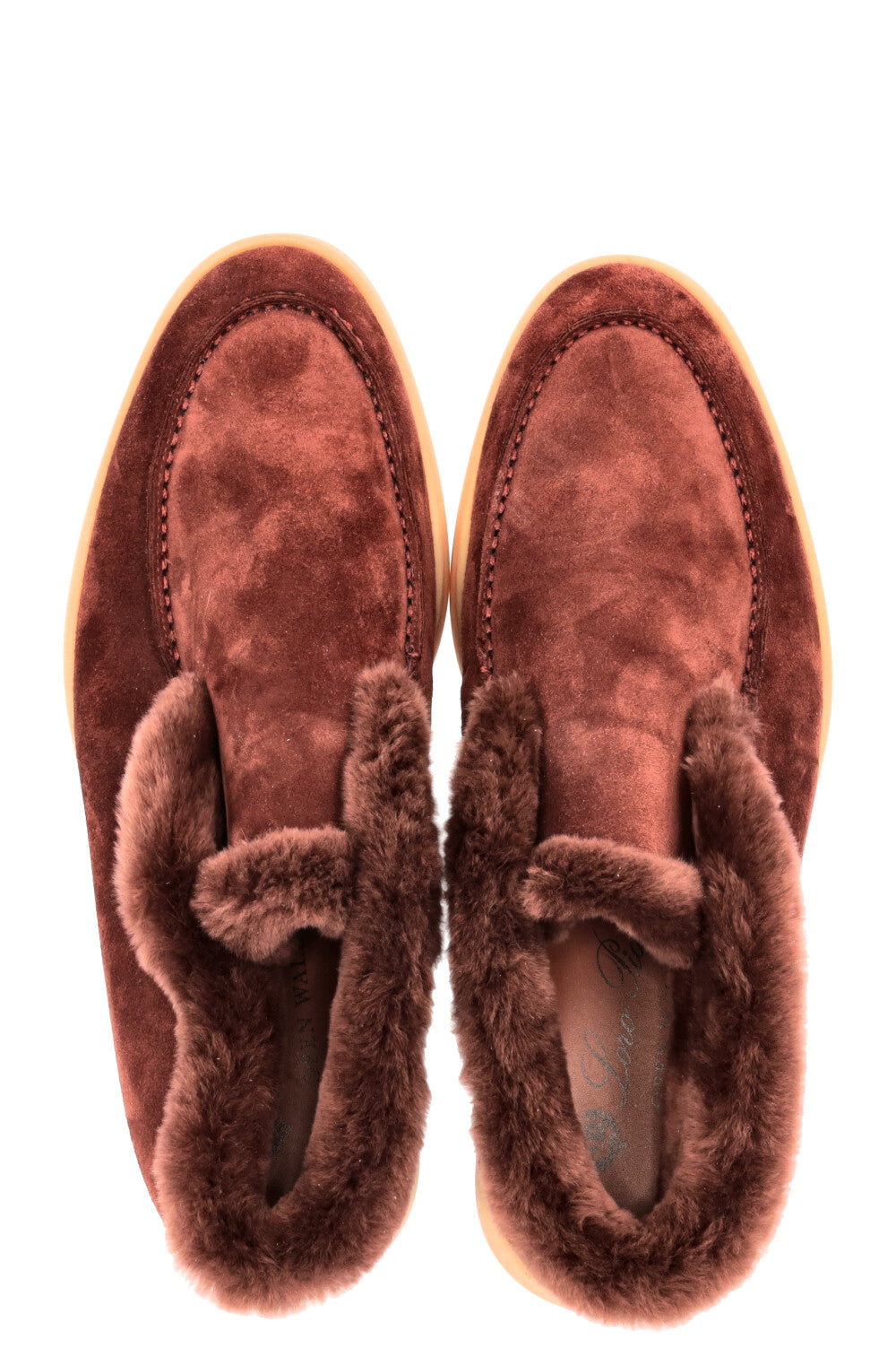 LORO PIANA Open Walk Fur Ankle Boots Brown Suede