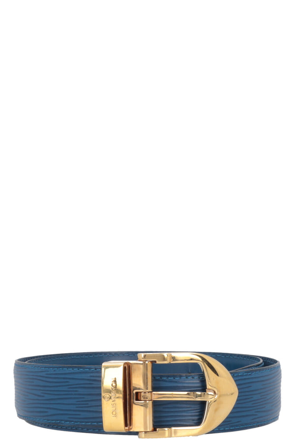 LOUIS VUITTTON Belt Epi Blue Gold