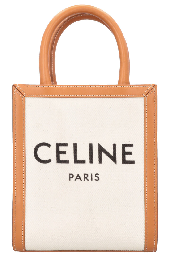 CELINE Logo Vertical Tote Bag Mini Canvas