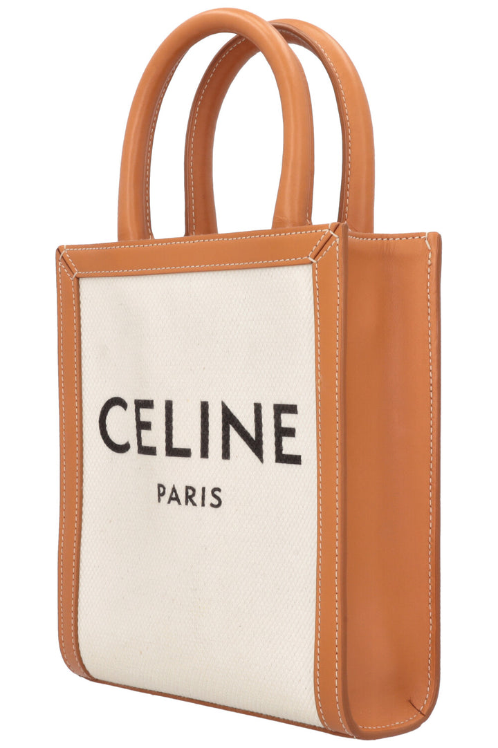 CELINE Logo Vertical Tote Bag Mini Canvas
