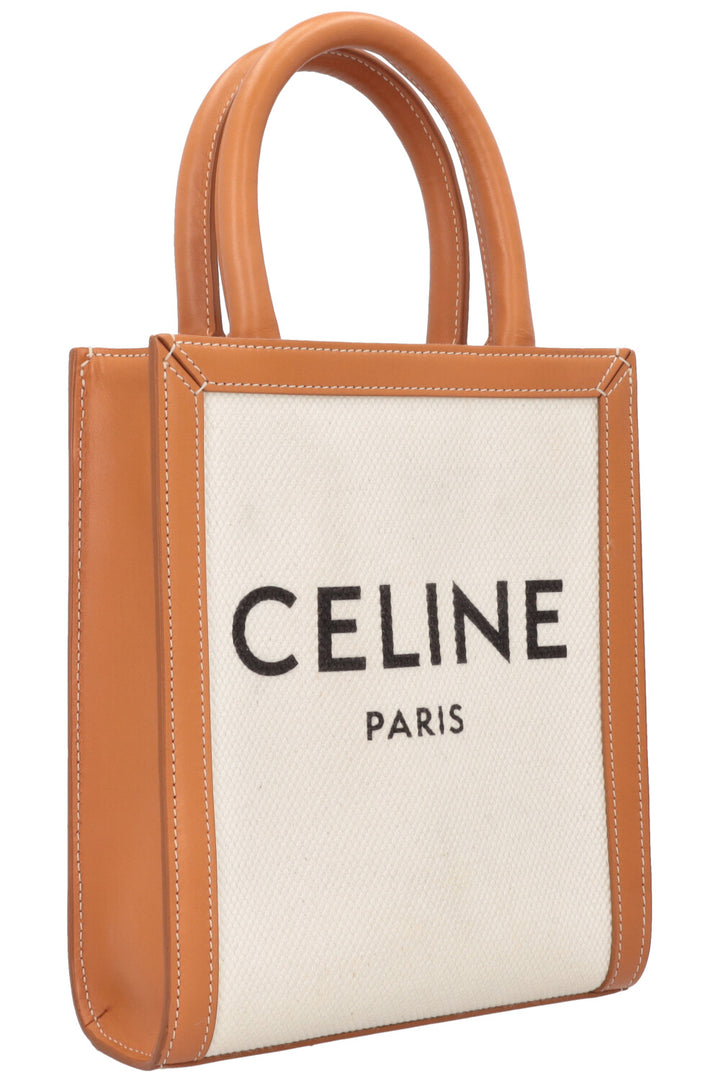 CELINE Logo Vertical Tote Bag Mini Canvas