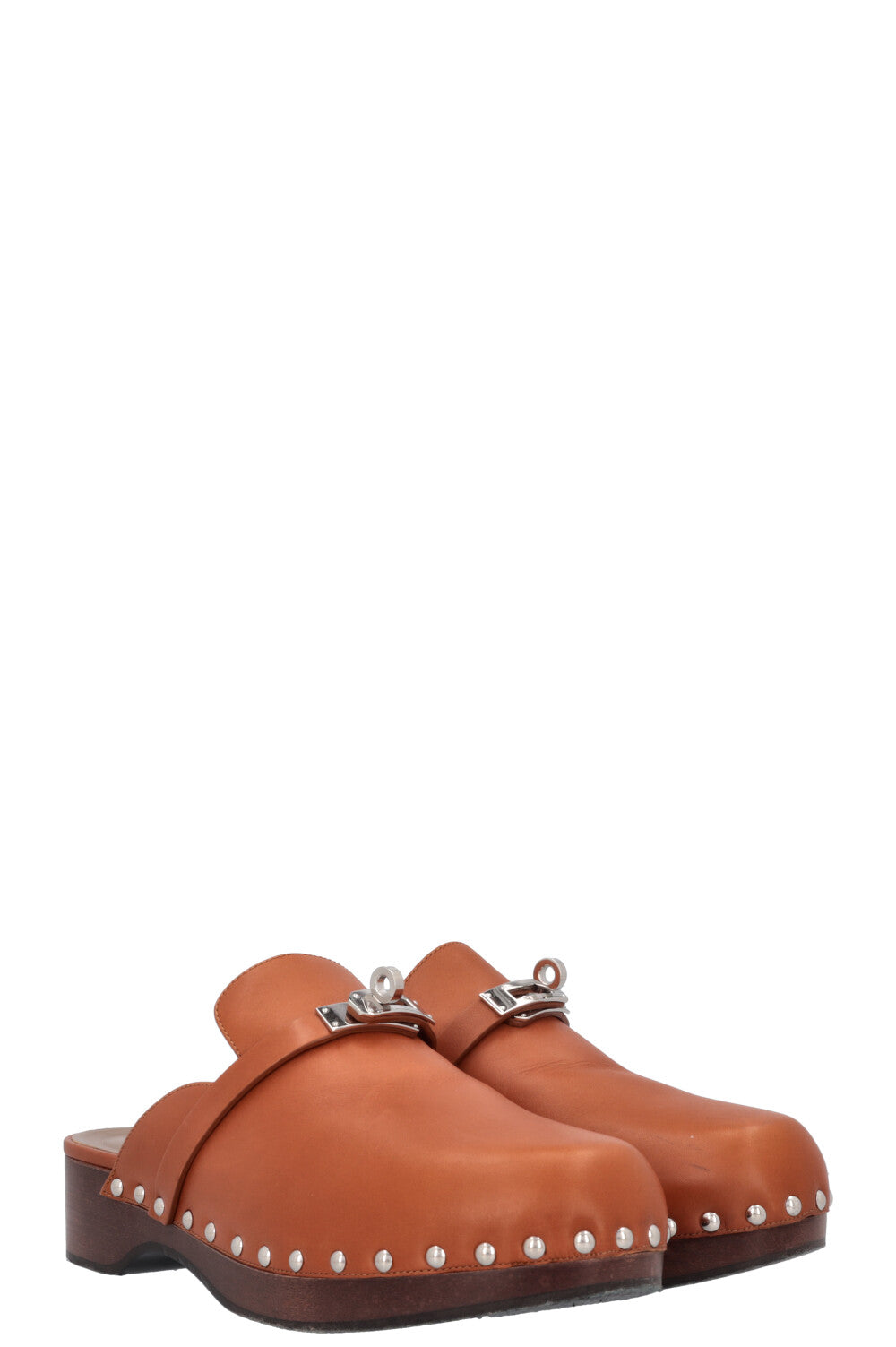 HERMÈS Carlotta Kelly Clogs Gold Palladium