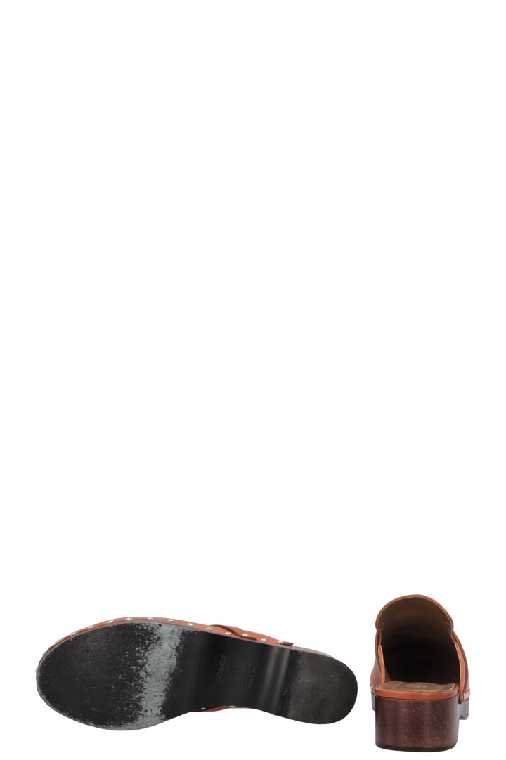 HERMÈS Carlotta Kelly Clogs Gold Palladium