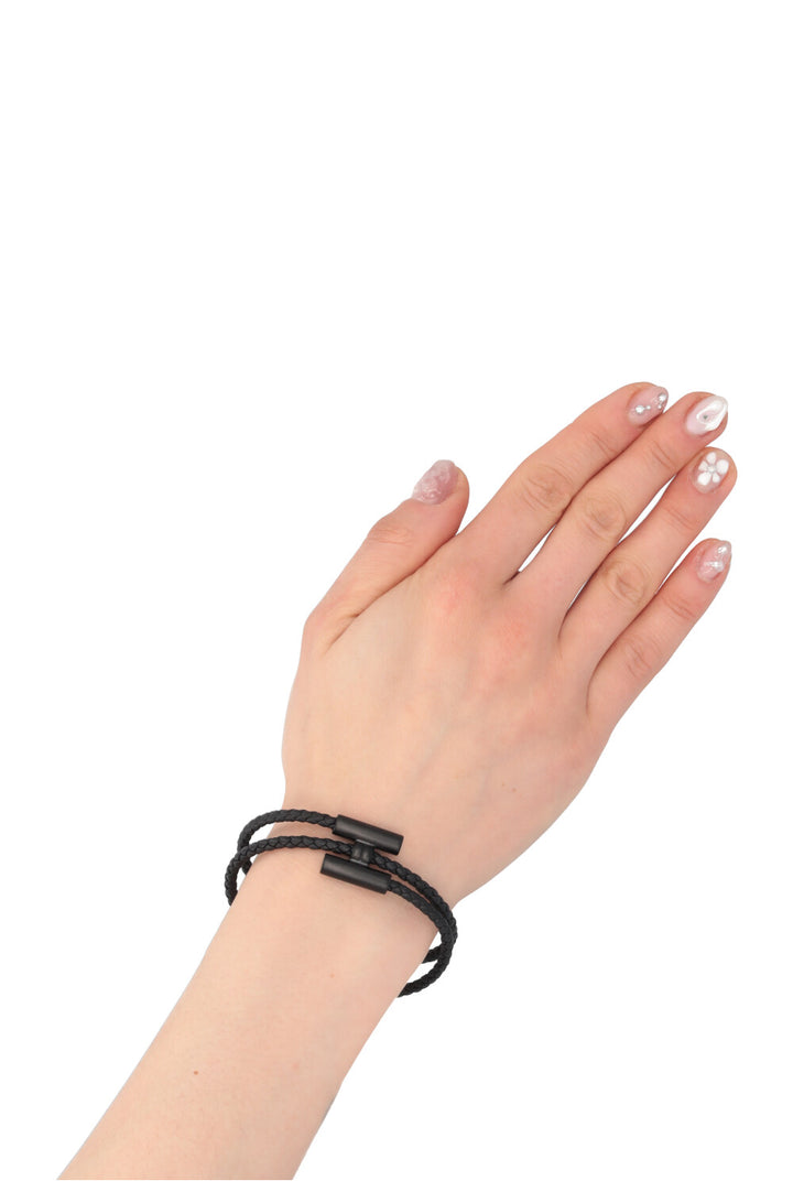HERMÈS Tournis Tressé Bracelet Black