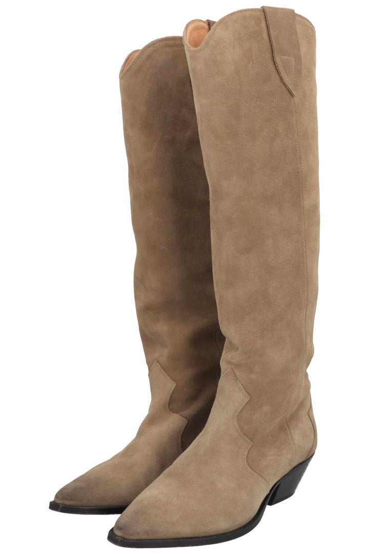 ISABEL MARANT Cowboy Boots Suede Beige