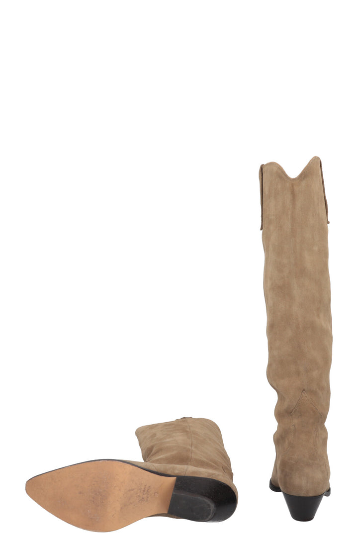 ISABEL MARANT Cowboy Boots Suede Beige