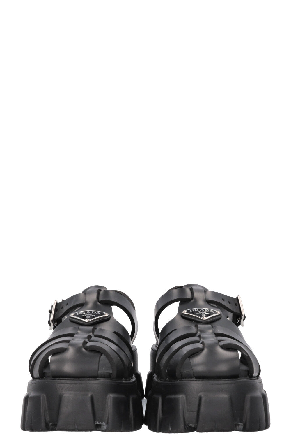 PRADA Monolith PVC Sandals Black