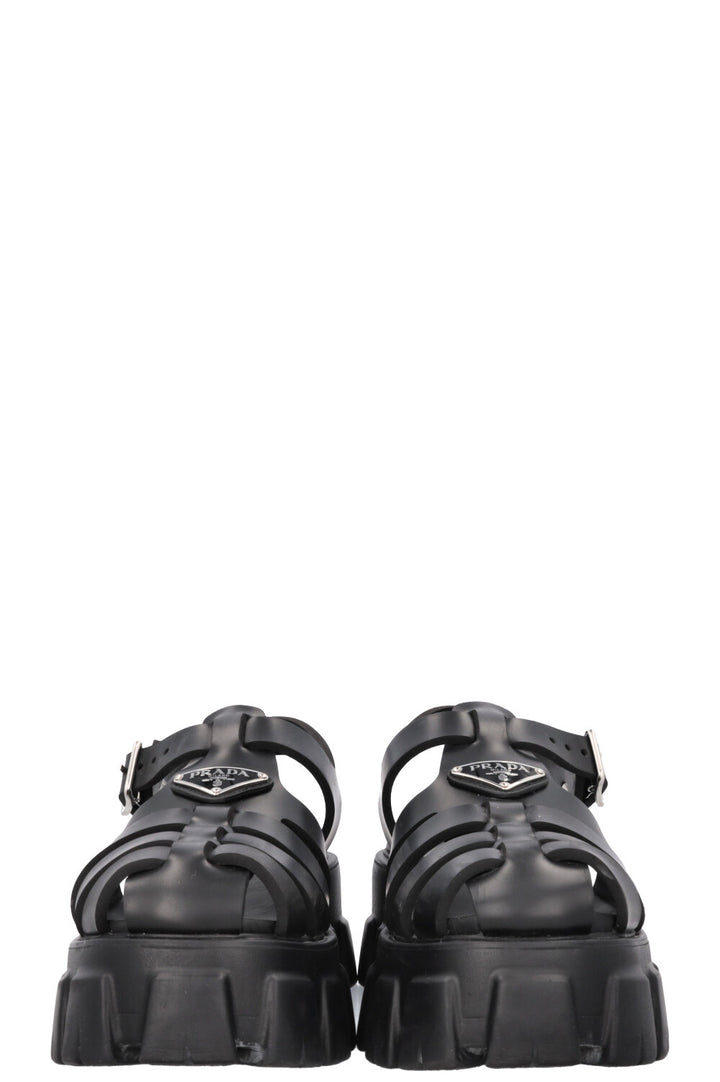 PRADA Monolith PVC Sandals Black
