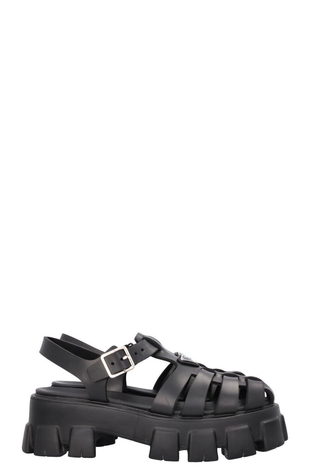 PRADA Monolith PVC Sandals Black